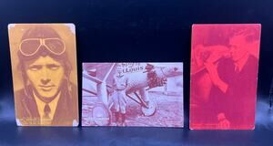 3 Color Tinted 1920s Charles Lindbergh Exhibit Cards Spirit of St Louis Postcard